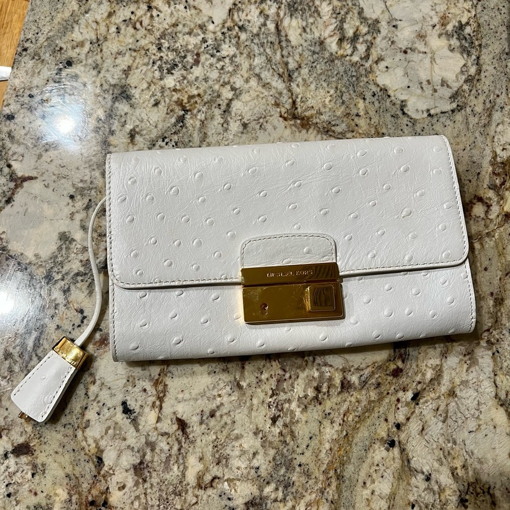 Michael Kors Ostrich Clutch with shoulder strap